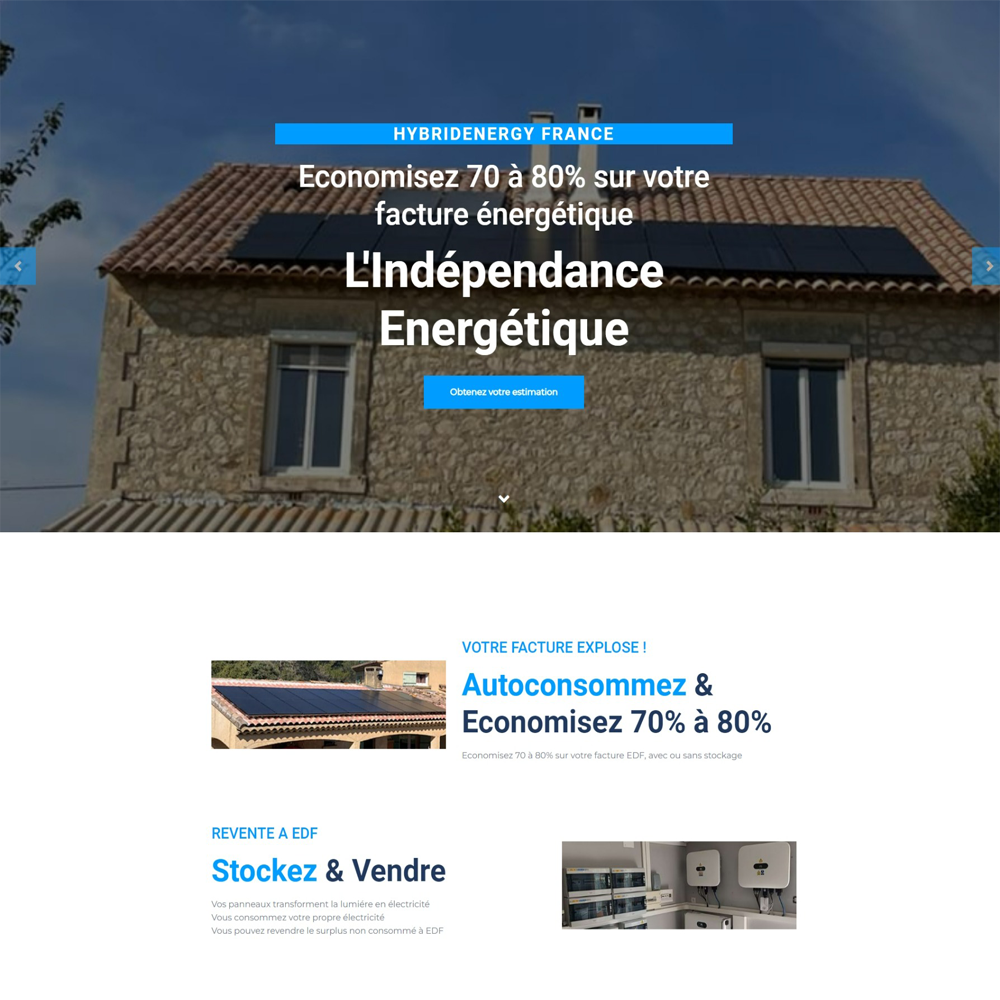 Site de présentation de l'entreprise HybridEnergy - Html, Javascript, Css... - SITE - Html - 2022